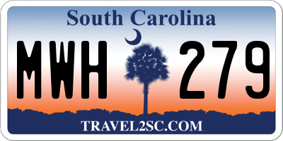 SC license plate MWH279