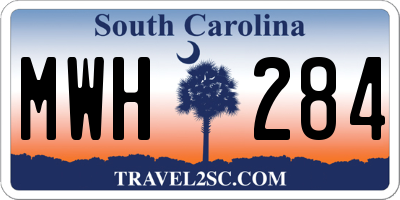 SC license plate MWH284