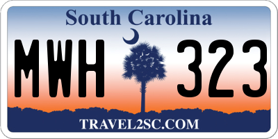 SC license plate MWH323