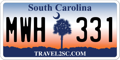 SC license plate MWH331