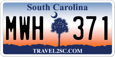 SC license plate MWH371