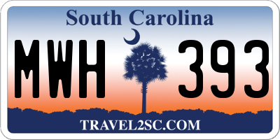 SC license plate MWH393