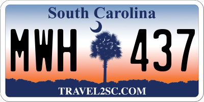 SC license plate MWH437