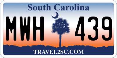 SC license plate MWH439