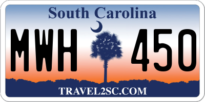 SC license plate MWH450