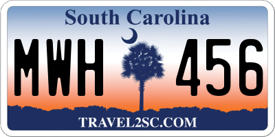 SC license plate MWH456