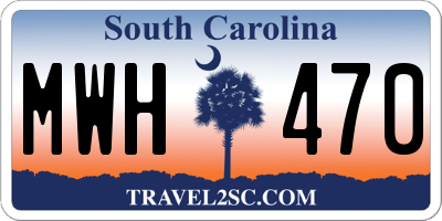 SC license plate MWH470