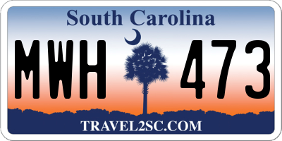 SC license plate MWH473