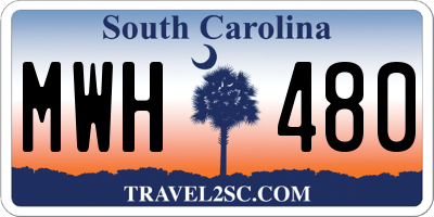 SC license plate MWH480
