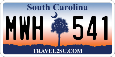 SC license plate MWH541