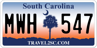 SC license plate MWH547