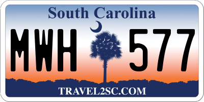 SC license plate MWH577