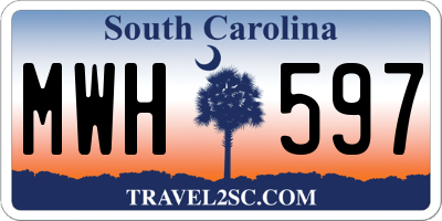 SC license plate MWH597