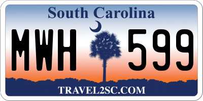 SC license plate MWH599