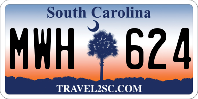 SC license plate MWH624