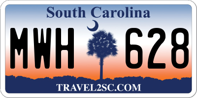 SC license plate MWH628