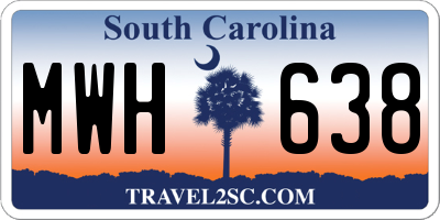 SC license plate MWH638