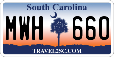 SC license plate MWH660