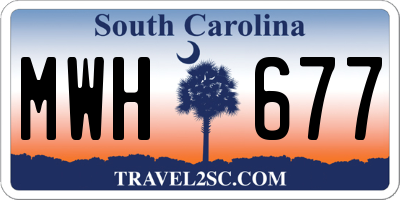SC license plate MWH677