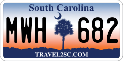 SC license plate MWH682