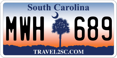 SC license plate MWH689