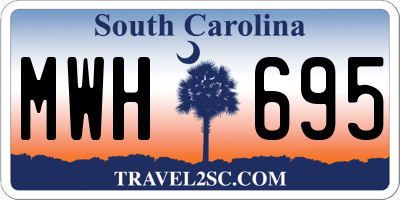 SC license plate MWH695
