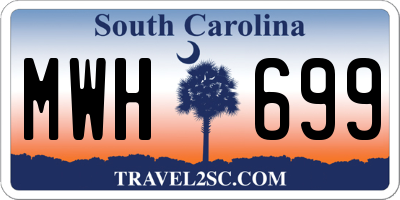 SC license plate MWH699