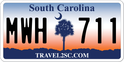 SC license plate MWH711