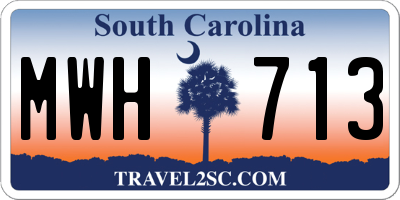 SC license plate MWH713