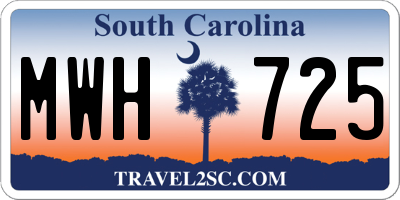 SC license plate MWH725