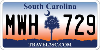 SC license plate MWH729