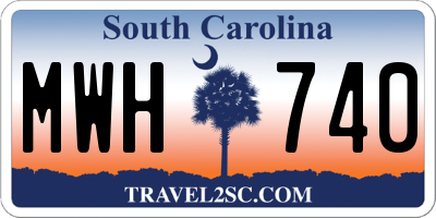 SC license plate MWH740