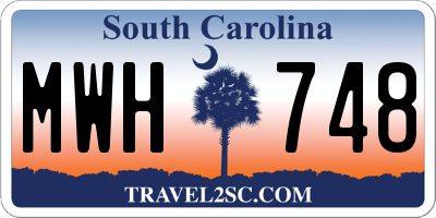 SC license plate MWH748