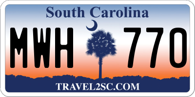 SC license plate MWH770