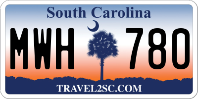 SC license plate MWH780