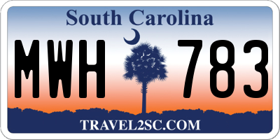 SC license plate MWH783