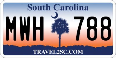 SC license plate MWH788