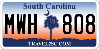 SC license plate MWH808