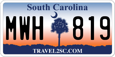 SC license plate MWH819