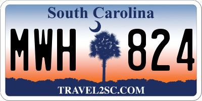 SC license plate MWH824