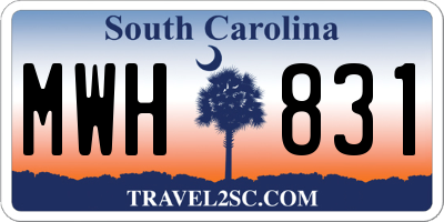 SC license plate MWH831