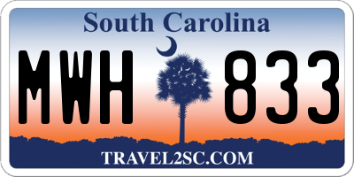 SC license plate MWH833
