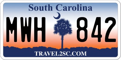 SC license plate MWH842