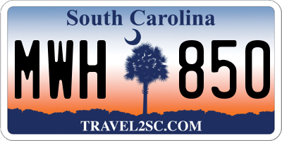 SC license plate MWH850