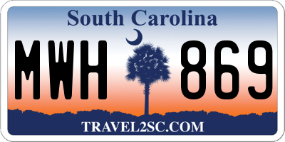 SC license plate MWH869