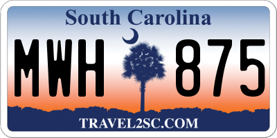 SC license plate MWH875