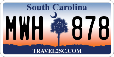 SC license plate MWH878