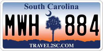 SC license plate MWH884