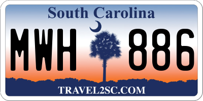 SC license plate MWH886