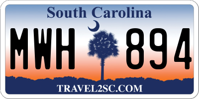 SC license plate MWH894